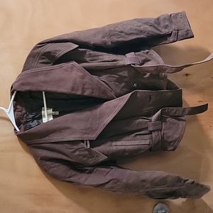 size small brown leather jacket. made in Turkey..  brand is Santin